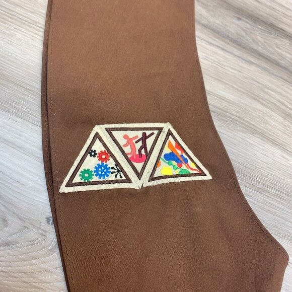 Vintage Girl Scouts Sash X-Long and Badges U.S.A Brown - Picture 4 of 12